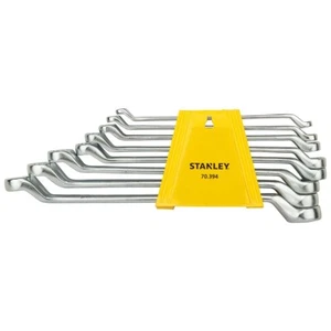 Stanley Set of 8 Shallow Offset Ring Spanners Wrenches Sizes 6x7 To 20x22 ECs - Picture 1 of 8
