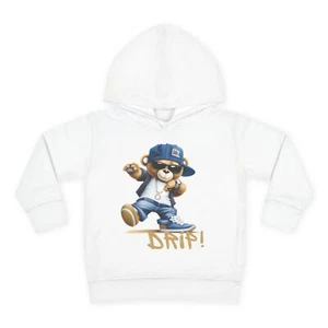Customized Toddler Hoodie with Drip Teddy Bear Design | Kid's Sweatshirt - Picture 1 of 13