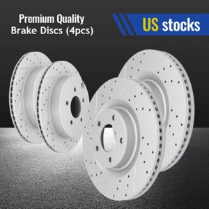 Front Rear Disc Slotted Drilled Rotors for 2007 - 2010 Ford Edge Lincoln MKX - Picture 1 of 7