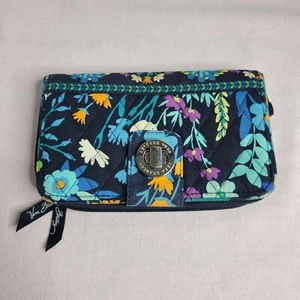 Vera Bradley Turnlock Zip Wallet Multicolor Blue Retired Pattern - Bild 1 von 10
