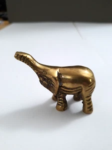 Antique Small Artistic Motif Brass Baby Mammoth Figurine - Picture 1 of 6