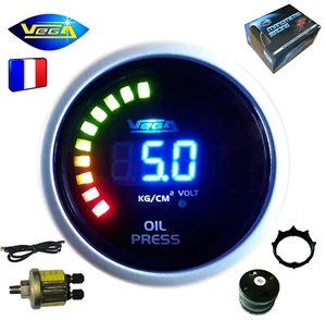 ► Manomètre Racing VEGA® 52mm Pression Huile Affichage Digital + leds 0-10bars ◄ - Imagen 1 de 7
