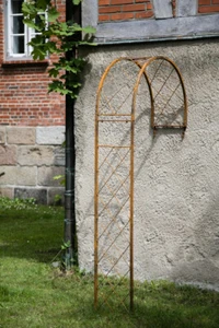 Wandrosenbogen Metall B: 100cm / H:205cm, Rankbogen Rost, Metall-Bogen, Halb - Bild 1 von 7