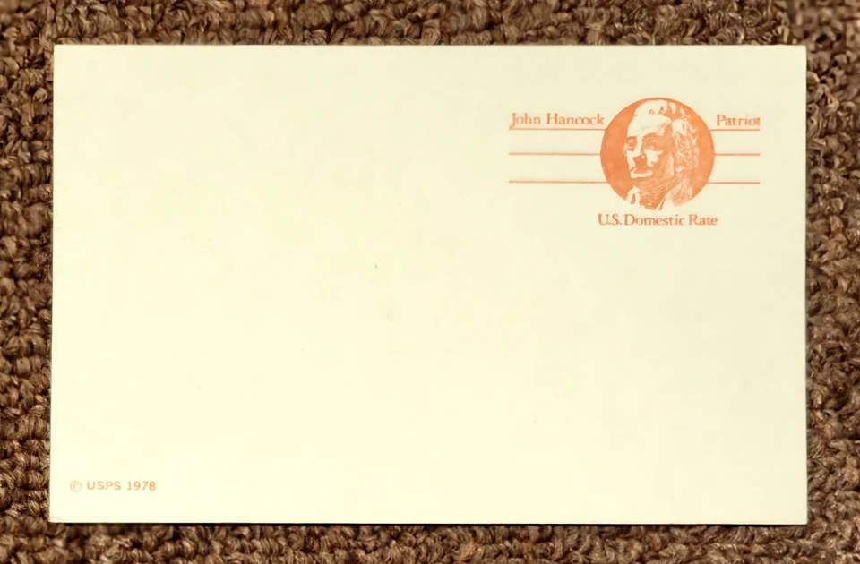 US Scott # UX74 - 1978 (10c) John Hancock Stamped Postal Card - MNH - Image 1 of 1