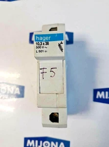 Disyuntor de circuito HAGER 10.3X38 500V L 501 01 soporte 1 polo - Imagen 1 de 4