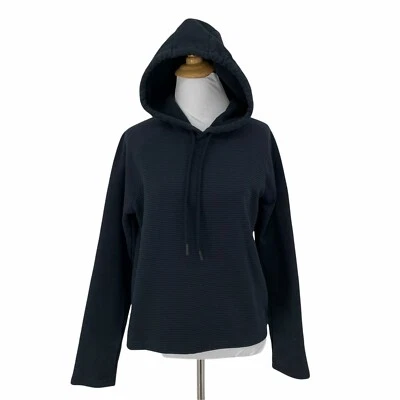 Under Armour Ribbed Fleece Women's Size XS Black Loose Fit Gym Training Hoodie  - Image 1 of 4