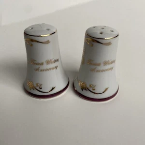 VINTAGE LEFTON SALT & PEPPER SHAKERS - 40TH ANNIVERSARY - #3517 - MADE IN JAPAN - Picture 1 of 5
