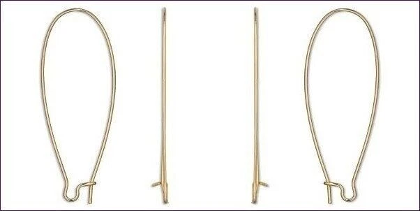 12 позолоченных серег из нержавеющей стали с проводами для ушей 47 мм x 21 мм длиной X - Изображение 1 из 1