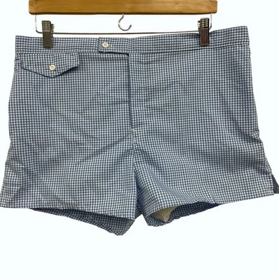 Bañador de guinga azul para hombre vintage retro Sewickly Cricklewood Club años 50 60 Foto 1 de 4