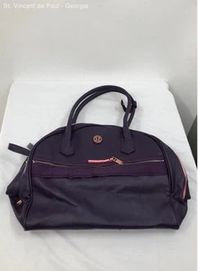 Lululemon Sweat Once a Day Yoga Bag Tote Gym Travel Laptop Dark Purple Pleather - Picture 1 of 12