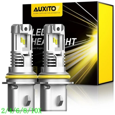 AUXITO 9007 LED Headlight Bulb 6500K White High Low Beam Light Bulb 24000LM 2/4X - Image 1 of 4