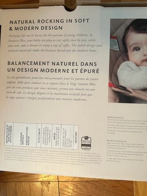 BabyBjorn Convertible Bouncer-Chair in Bliss Cotton Classic Quilt BLACK Age 0-2 - Image 1 of 4