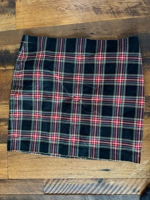 J Crew Red & Black Plaid Skirt Women’s Size 22 - Image 1 of 4