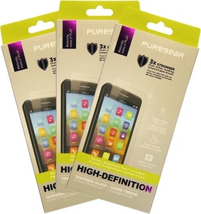 3x PureGear Tempered Glass Screen Protector Kit for Motorola Moto Z2 Play/Force - Picture 1 of 5