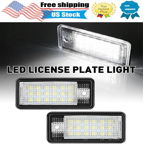 2 peças conjunto de luz de placa de licença LED para Audi A3 A4 A6 A8 S3 S4 S6 Q7 2003 -12 - Imagem 1 de 4