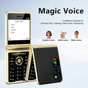 Foldable Flip Unlocked Mobile Phone Four SIM 4 Card Camera Magic Voice Music GSM - Picture 1 of 13