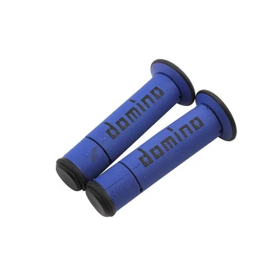 Manopole Domino Universale Blu E Nero Per Moto Scooter Motocross Cross IT - Immagine 1 di 3