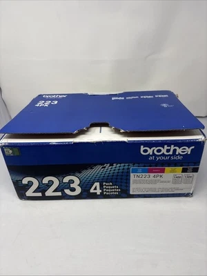 NUEVO GENUINO Brother TN-223 paquete de 4 cartuchos de tóner de rendimiento estándar (~ 1400 páginas) Foto 1 de 4