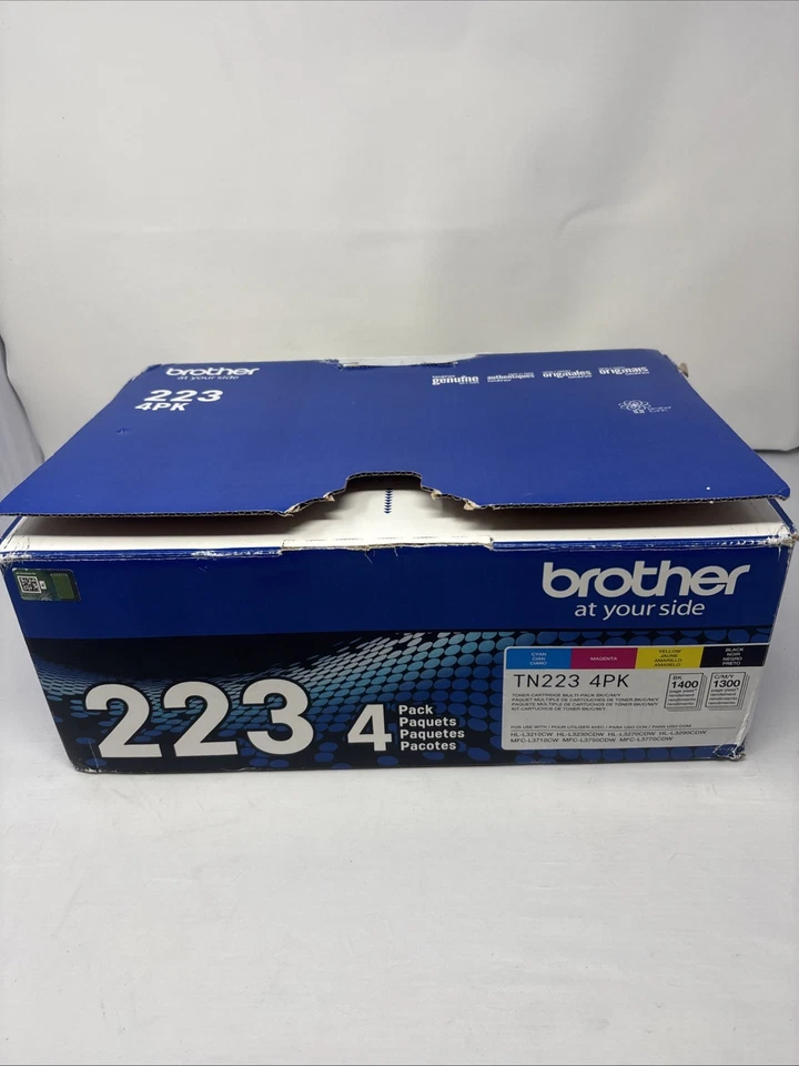 NUEVO GENUINO Brother TN-223 paquete de 4 cartuchos de tóner de rendimiento estándar (~ 1400 páginas) Foto 1 de 4