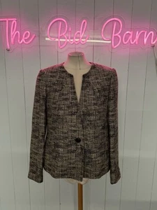 Viyella Ladies Black And White Tweed Look Lined Formal Office Work Blazer Sz 12 - Picture 1 of 4