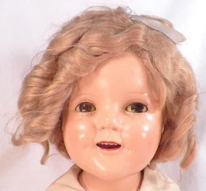Shirley Temple Composition Doll Ideal 20 in Vintage 1930s Blonde Mohair Wig - Picture 1 of 12
