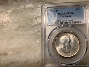 1936-D Cincinnati Silver Commemorative Half Dollar MS66 - Picture 1 of 2
