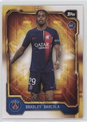 2023 Topps Paris Saint-Germain Fan Set Golden Futures Bradley Barcola Rookie RC - Image 1 of 2