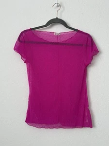 Free People Intimately SZ. M On the Dot Orchid pink mesh Layering baby tee-NWOT - Picture 1 of 8