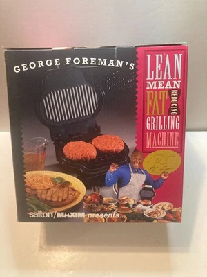NEW  1997 George Foreman Lean Mean Fat Reducing Grilling Machine Black GR10 - Image 1 of 4