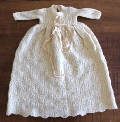 Vintage 50s 60s Sweater Dress Infant Baby Girl Knitted Wool - Image 1 of 4