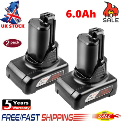 For Bosch 12V Max Professional Battery 6.0Ah 10.8V 1600Z0002Y GBA BAT411 BAT420