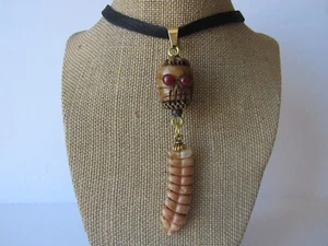 Rattlesnake Rattle Pendant Snake Necklace Spirit Animal Bone Jewelry Boho N5477 - Picture 1 of 6