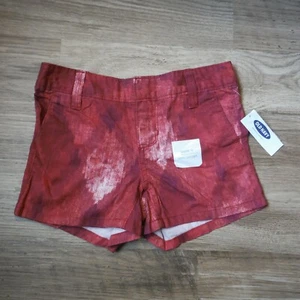 Girls Old Navy Red & Pink patterned shorts 5 Adjustable waist band kids New - Picture 1 of 4
