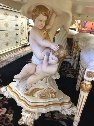 Royal Angel Cherub Italian dining table chairs Rococo Baroque Victorian French Cover