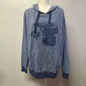 Great Lakes Up North Michigan Hoodie Peninsula leicht blau Damen L - Bild 1 von 9