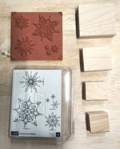 Stampin' Up Rubber Stamp Set Serene Snowflakes - Picture 1 of 2