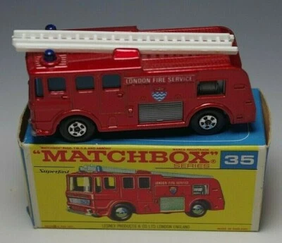 CAMIÓN DE BOMBEROS MATCHBOX LESNEY #35 MERRYWEATHER CON CAJA INGLATERRA ESTADO CASI NUEVO Foto 1 de 4