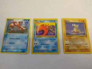 JUEGO DE 3 CARTAS DE POKEMON ANTIGUAS KINGLER CORPHISH CUBONE - Imagen 1 de 1