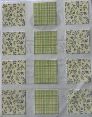 FLOR PÚRPURA/CUADRADO A CUADROS Pegatinas (12 piezas) Fabricación de tarjetas •Diario•A cuadros•Verde• Foto 1 de 4