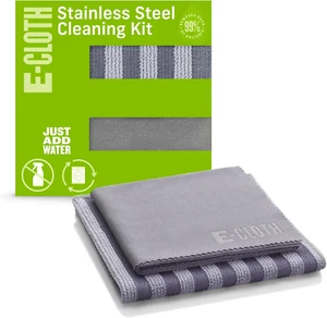 Kit Panno Pulizia Microfibra Acciaio Inox E-Cloth - Pulitore Acciaio Inox - Foto 1 di 12