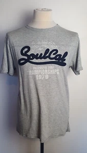 SOULCAL Mens L Grey Printed Crew Neck Short Sleeve T-Shirt/Top H2 - Picture 1 of 13