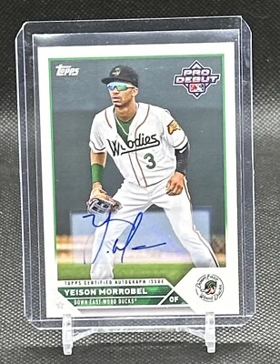 2023 Topps Pro Debut - Autographs #PD-105 Yeison Morrobel (AU, RC) - Image 1 of 3