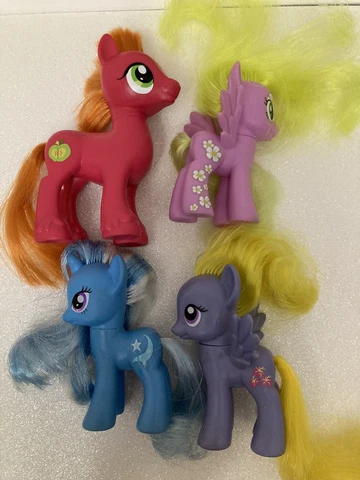 My Little Pony G4 Brushable Lot of 4 Trixie Lily Blossom Big Mac Flower Wishes Cover