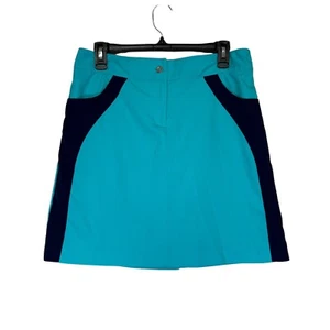 IZOD Golf Women’s Sz 6 Navy Turquoise Front Zip Skort - Picture 1 of 9