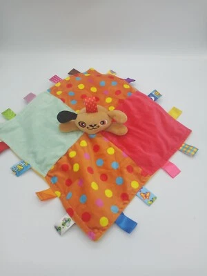 Manta de seguridad marrón cachorro perro colorido punteado etiquetas amorosas naranja/rojo sin marca Foto 1 de 4