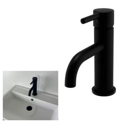 BATHROOM SHOP ONLINE K-VIT Nero Round Mono Basin Mixer Matt Black basin Mixer