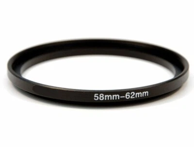 58-62mm Metal Step Up Ring Lens Adapter 58 male to 62mm female thread - UK STOCK - Image 1 of 4
