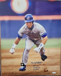 Roberto Alomar Toronto Blue Jays HOF Autographed Stat 16x20 INSC JSA - Picture 1 of 2