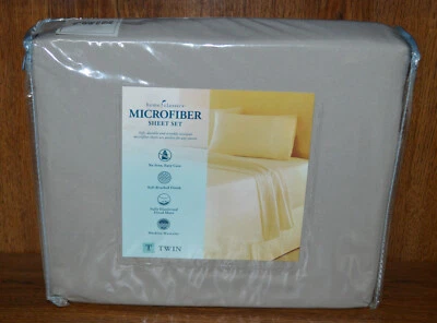 Juego de sábanas dobles de microfibra Kohls Home Classics marrón carbón nuevo Foto 1 de 4