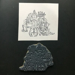 Busy Woman Work From Home Office Paper Telephone Desk Unmounted Rubber Stamp - Picture 1 of 3